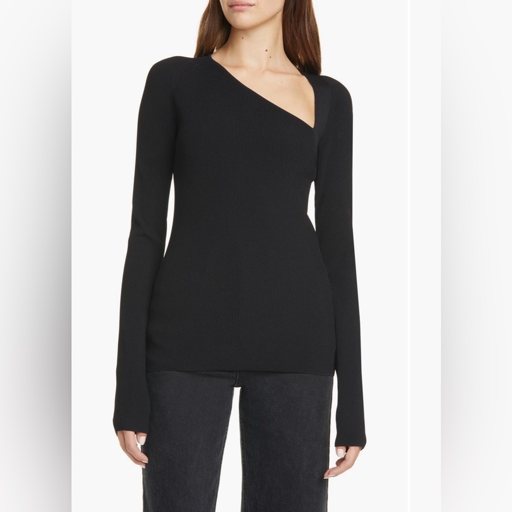 Helmut Lang Black Asymmetrical Top